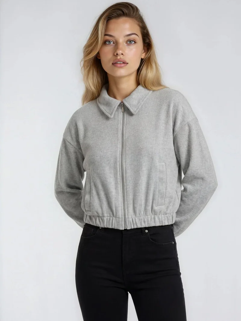 ميكسراي MIXRAY Relaxed Fit Zipper Jacket with Pockets